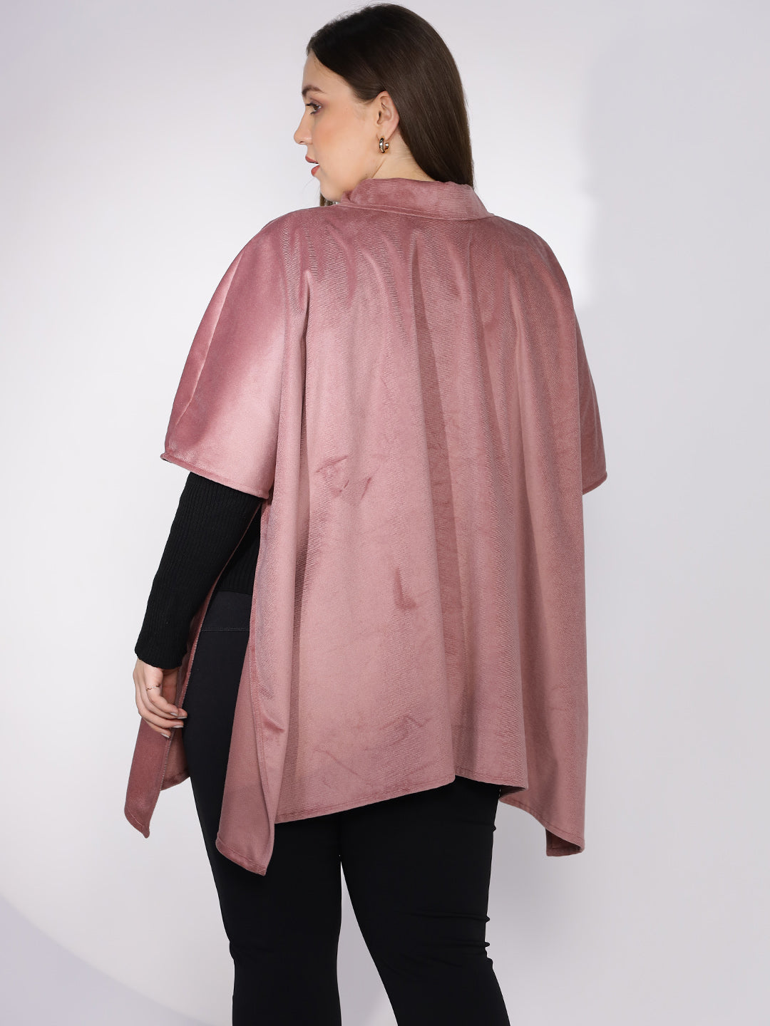 Blush Suede Poncho