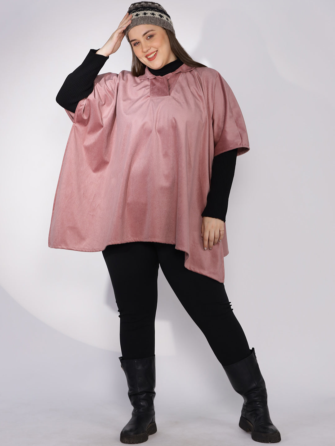 Blush Suede Poncho