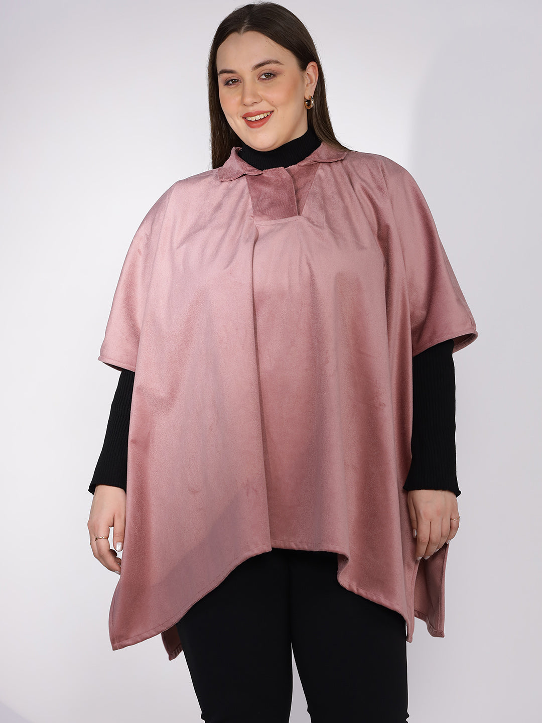 Blush Suede Poncho