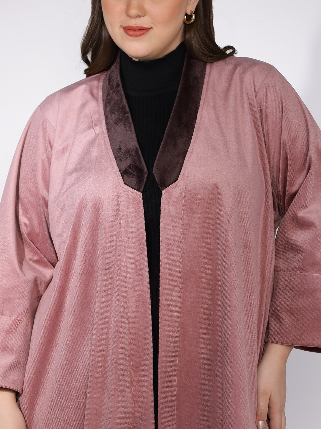 Blush Suede Shawl Collar Jacket