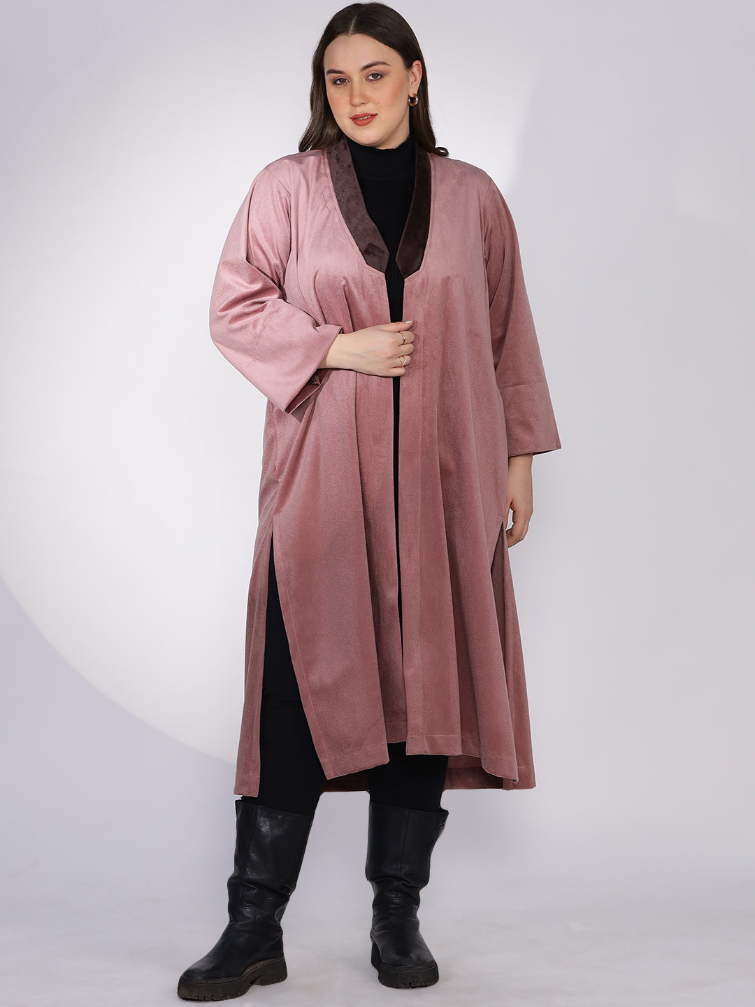 Blush Suede Shawl Collar Jacket