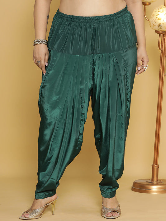 BottleGreen Crepe Silk Salwar