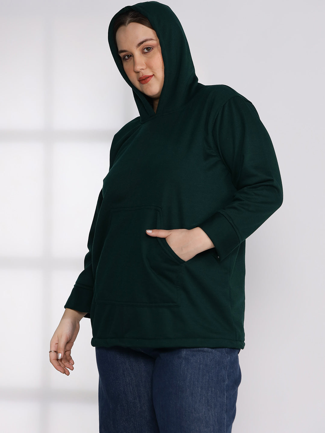 BottleGreen Fleece Hoodie - Solid