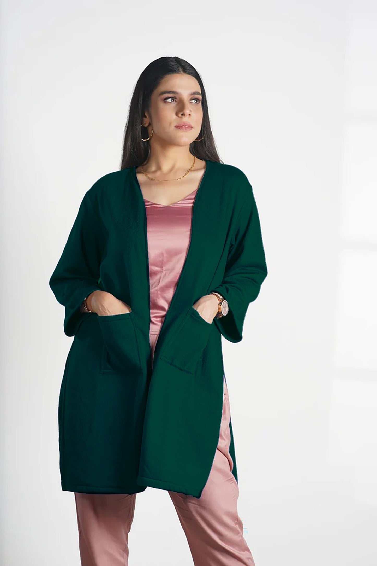 BottleGreen Longline Shrug - Solid