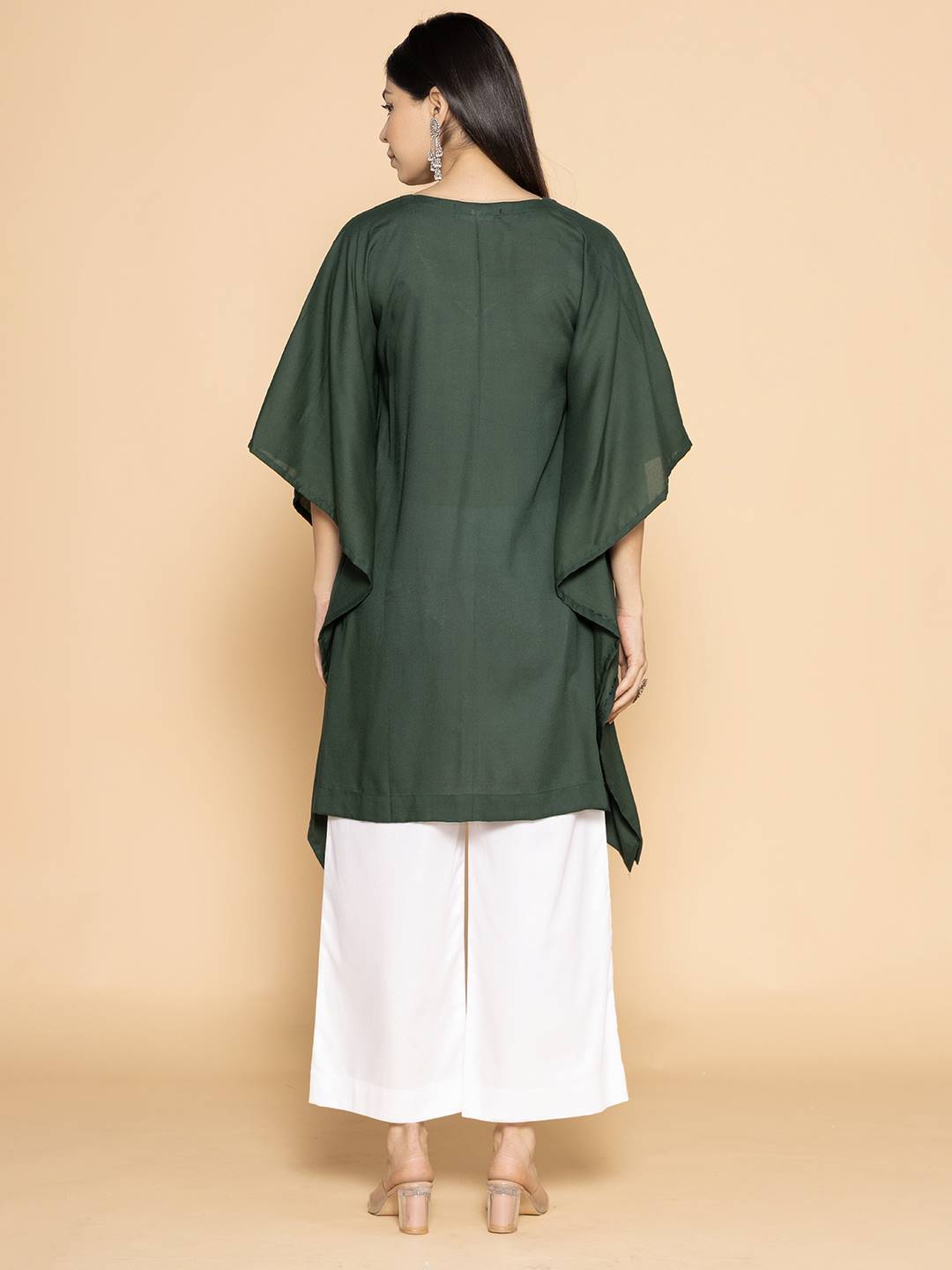 BottleGreen Rayon KaftanKurta - LaCotorra