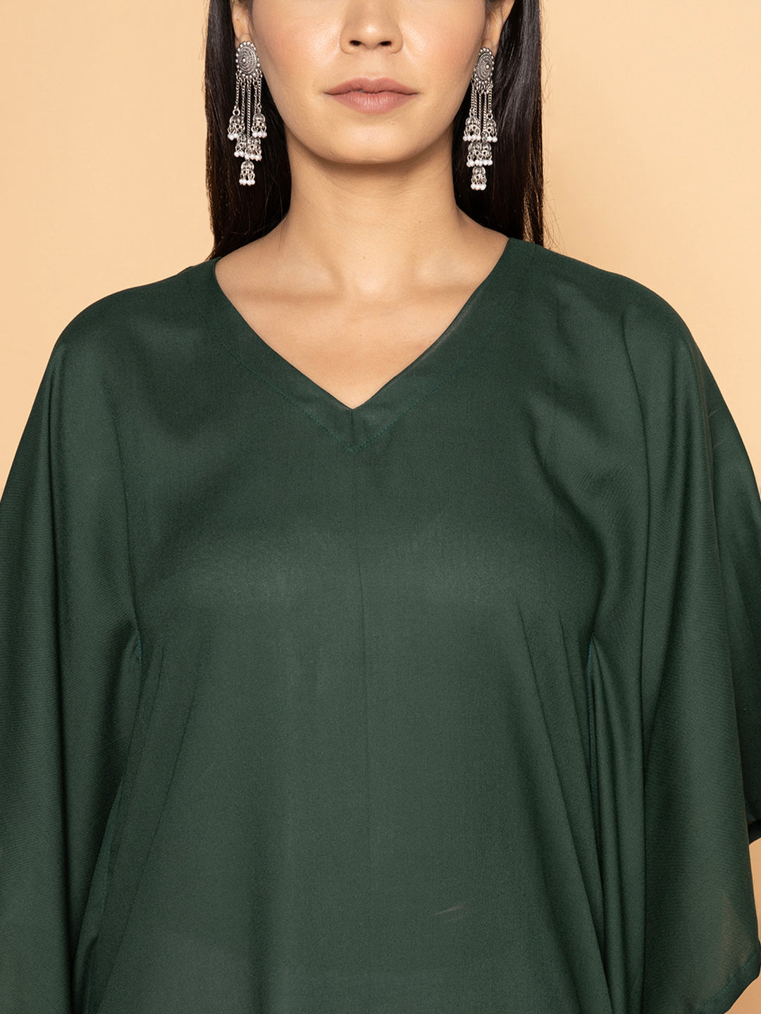 BottleGreen Rayon KaftanKurta - Perroquet