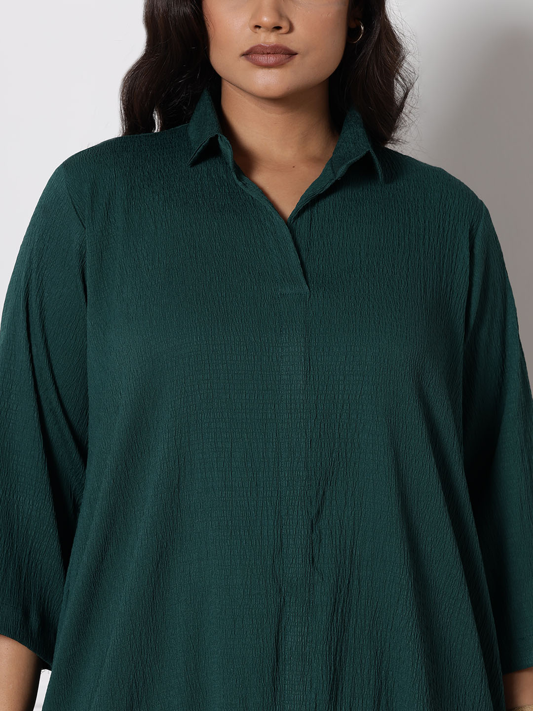 BottleGreen Textured ShirtTop