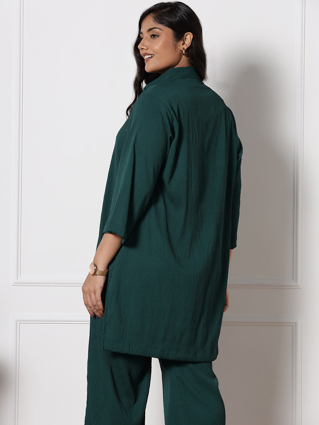 BottleGreen Textured ShirtTop