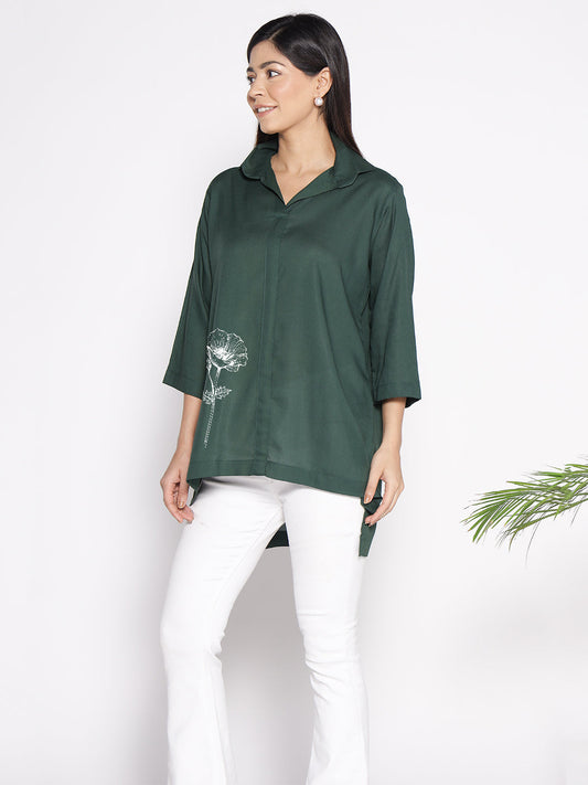 Bottlegreen Rayon ShirtTop - Gloriosa