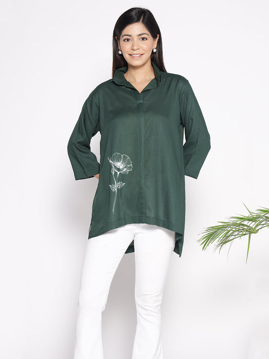 Bottlegreen Rayon ShirtTop - Gloriosa