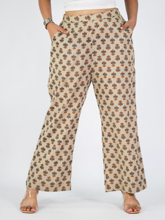 Printed Cotton Palazzo Pants - Gulnaaz