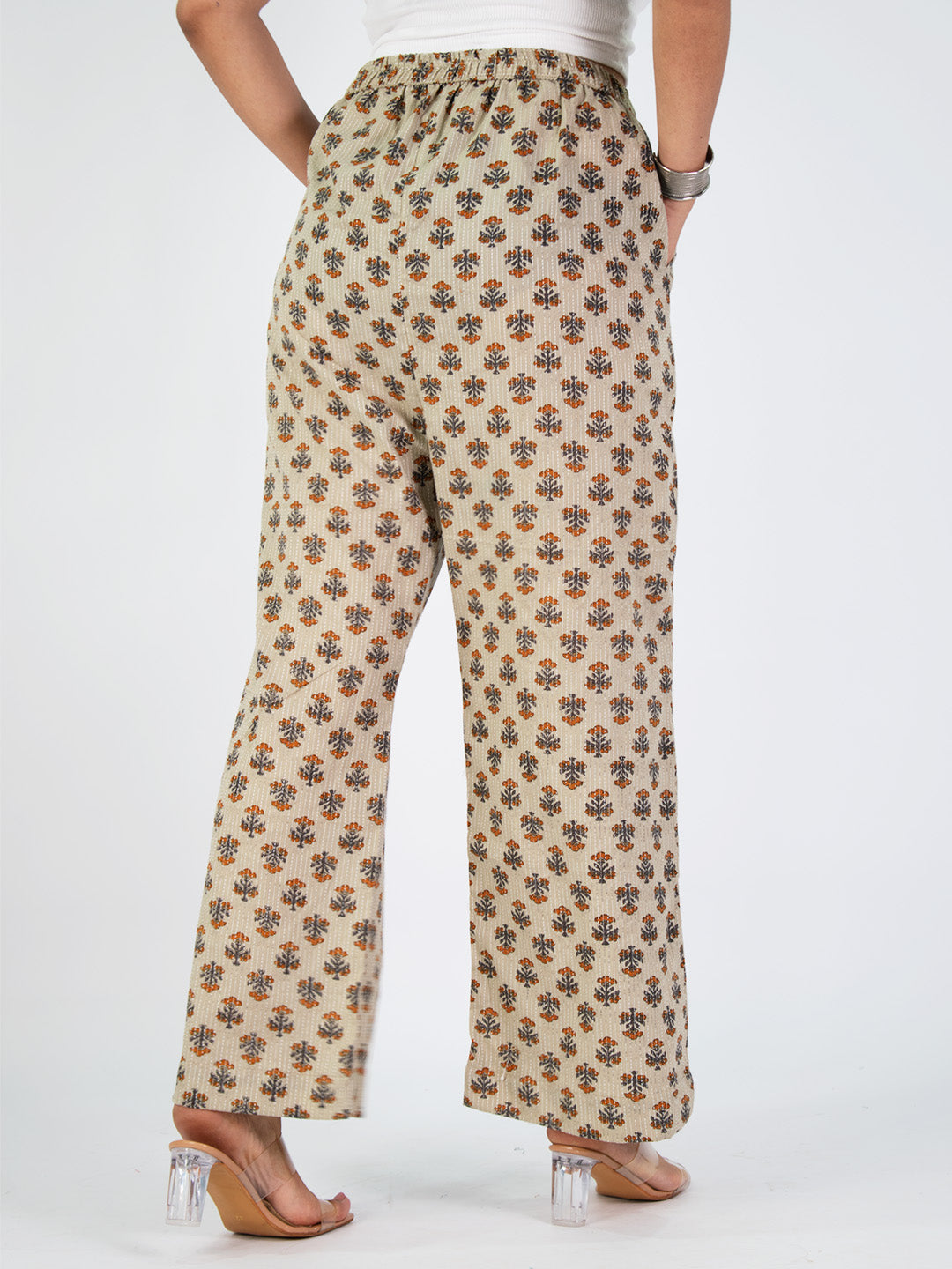 Printed Cotton Palazzo Pants - Gulnaaz