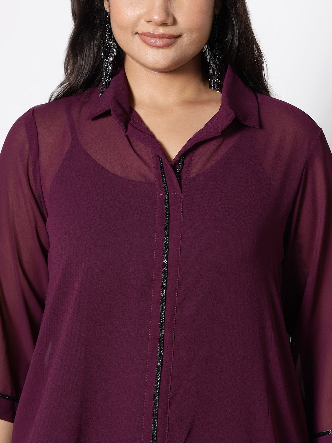 Burgundy Georgette ShirtTop