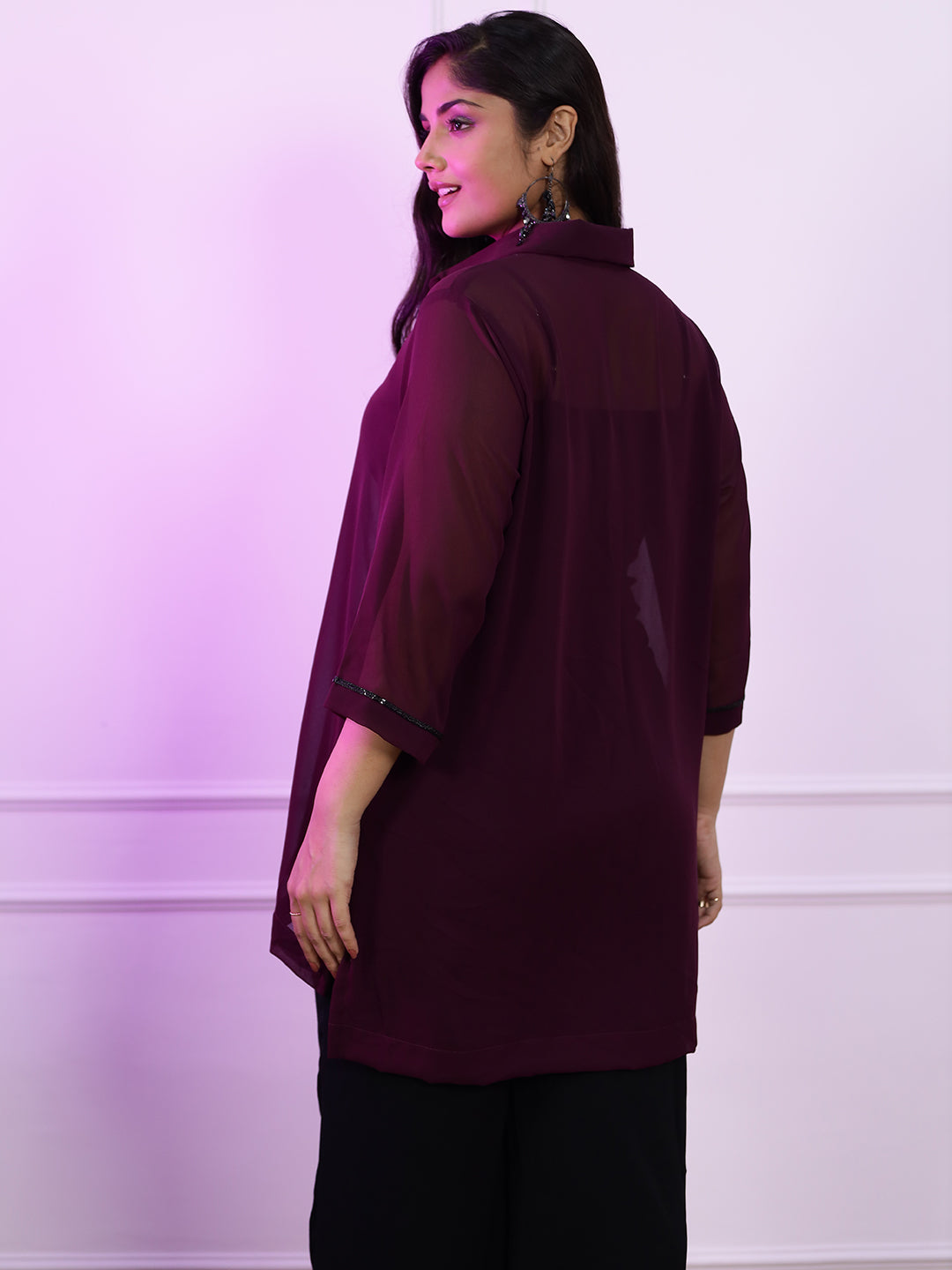 Burgundy Georgette ShirtTop