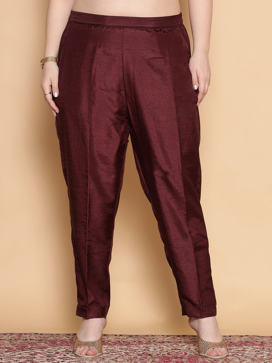 Burgundy Silk Pants