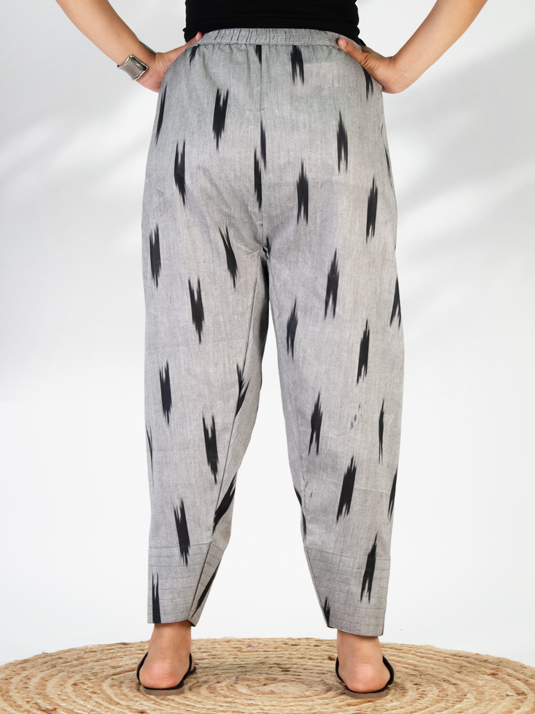 Charcoal Ikat Farshi Salwar