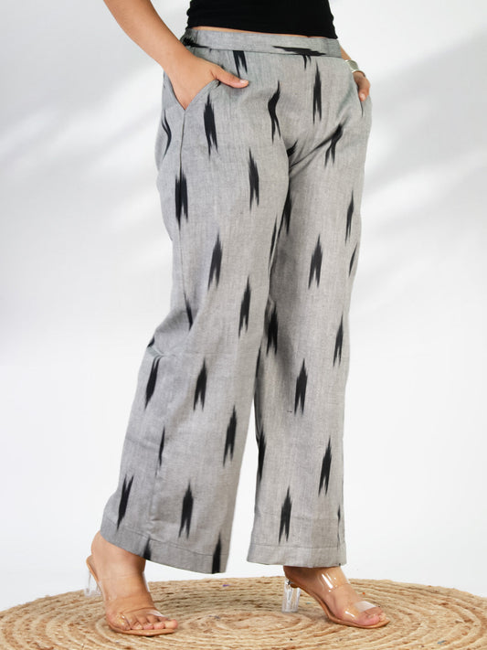 Charcoal Ikat Palazzo Pants