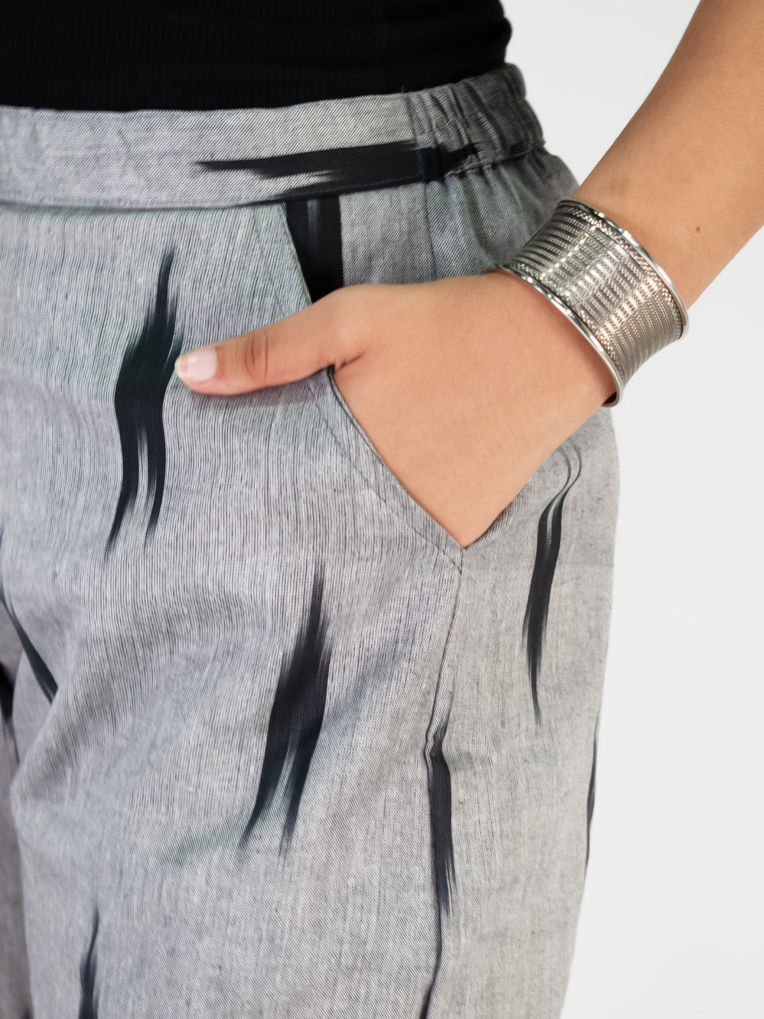 Charcoal Ikat Palazzo Pants