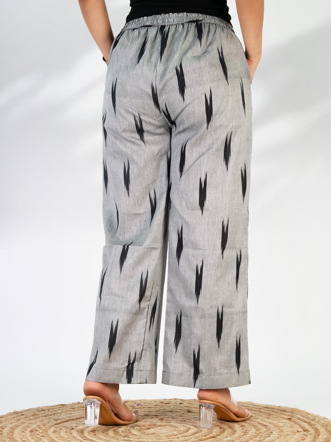 Charcoal Ikat Palazzo Pants