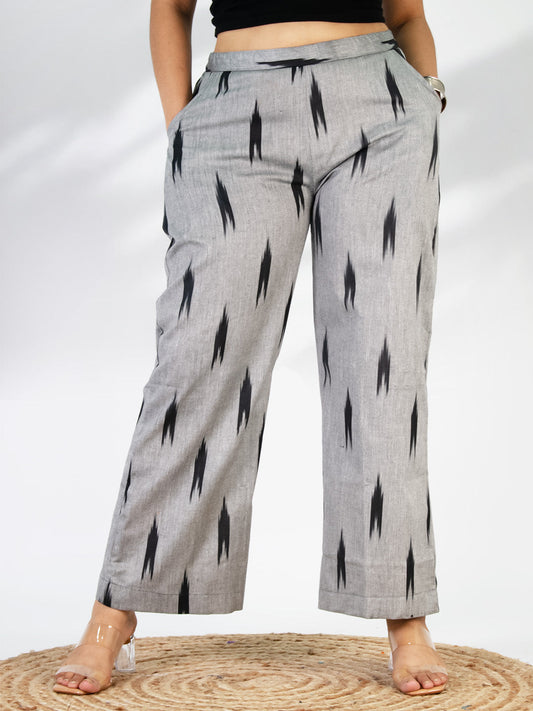 Charcoal Ikat Palazzo Pants