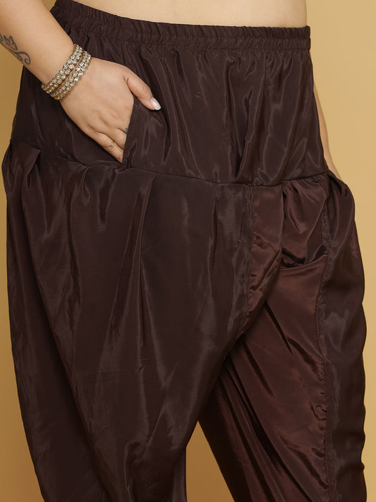 Coffee Crepe Silk Tulip Salwar