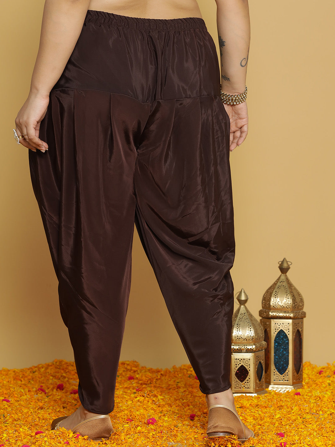 Coffee Crepe Silk Tulip Salwar