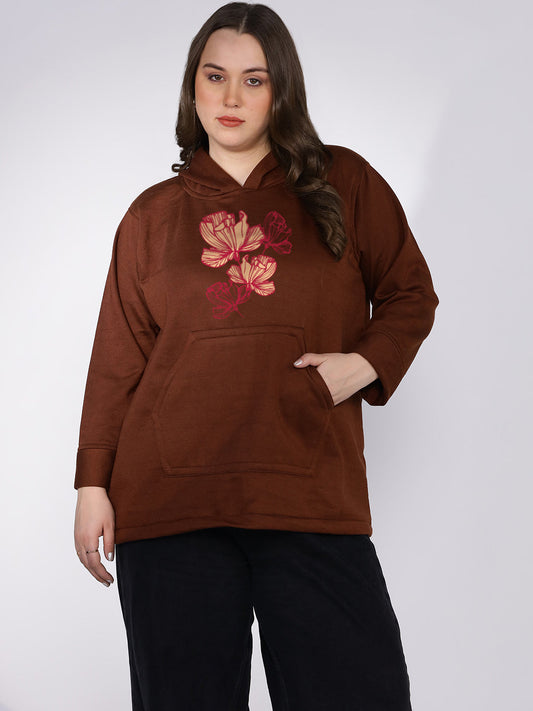 Coffee Fleece Hoodie - BeigePetal