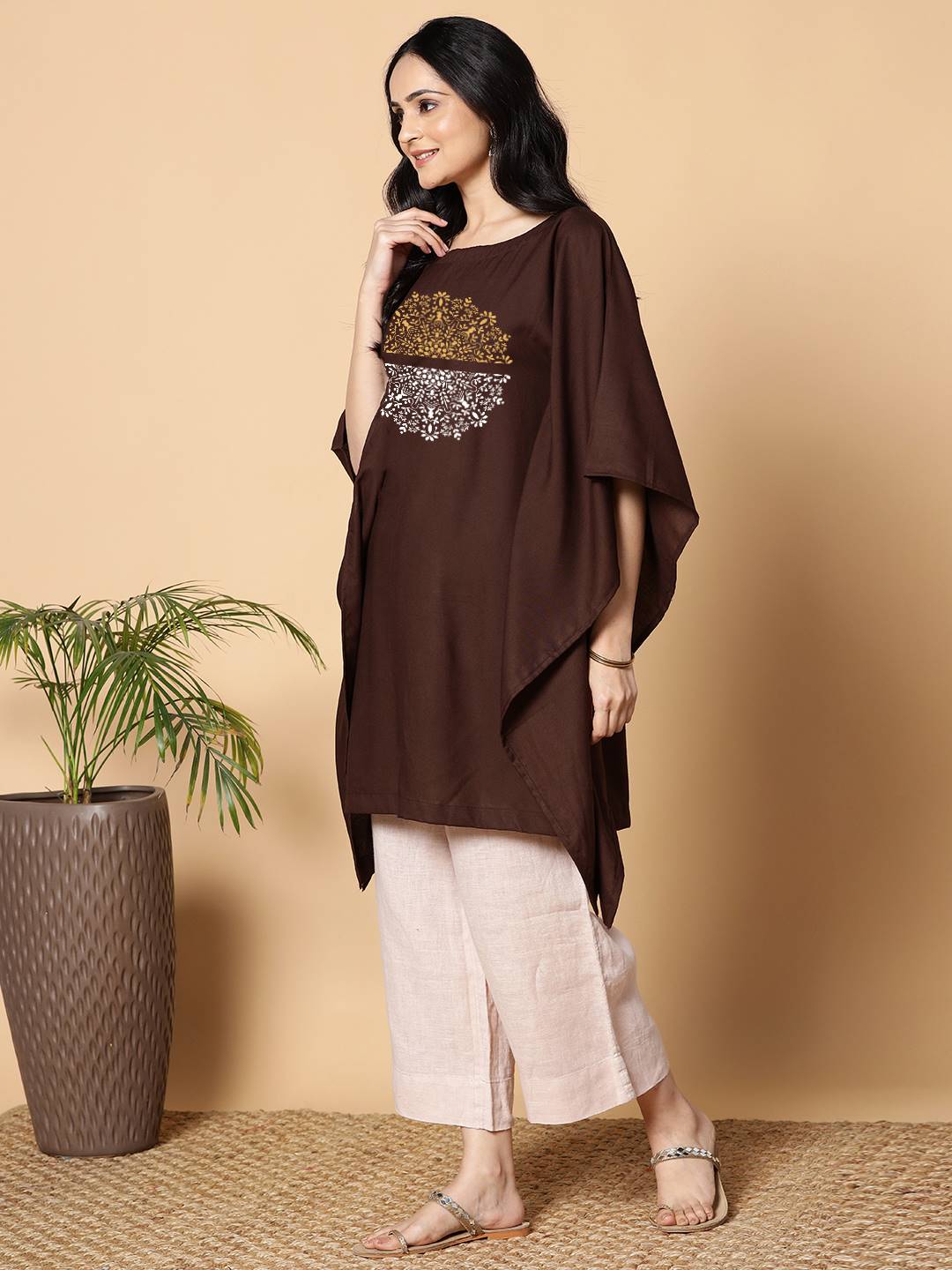 Coffee Kaftan Kurta - Chakra