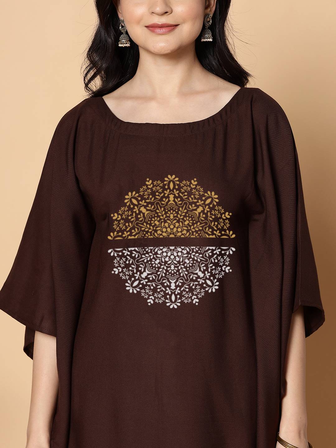 Coffee Kaftan Kurta - Chakra