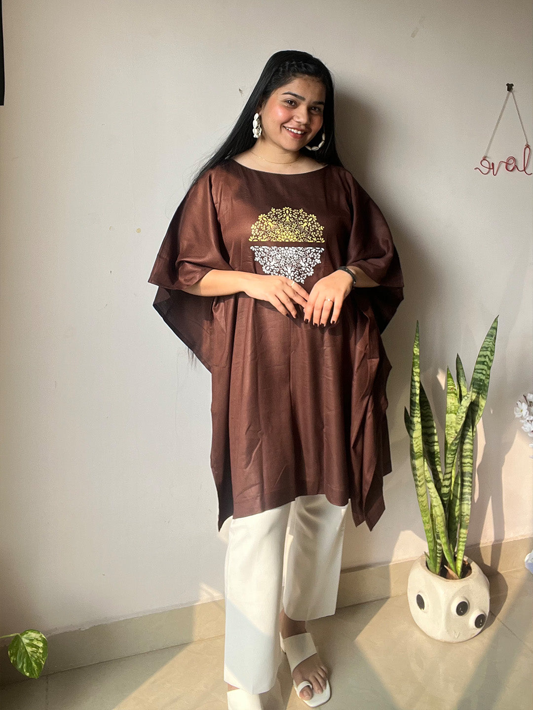 Coffee Kaftan Kurta - Chakra