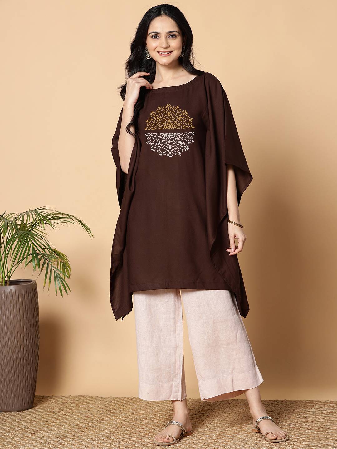 Coffee Kaftan Kurta - Chakra