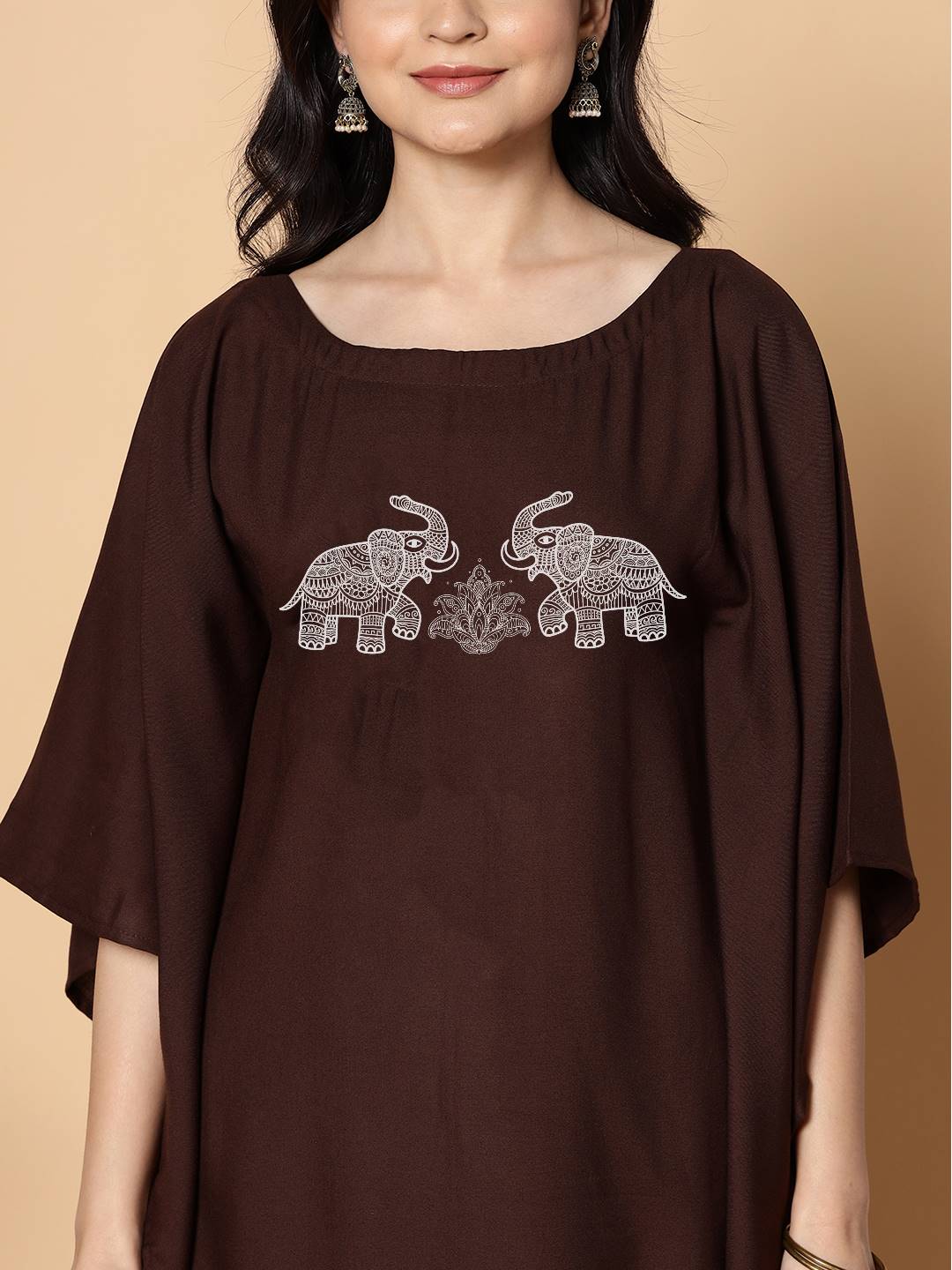 Coffee Kaftan Kurta - Gaja