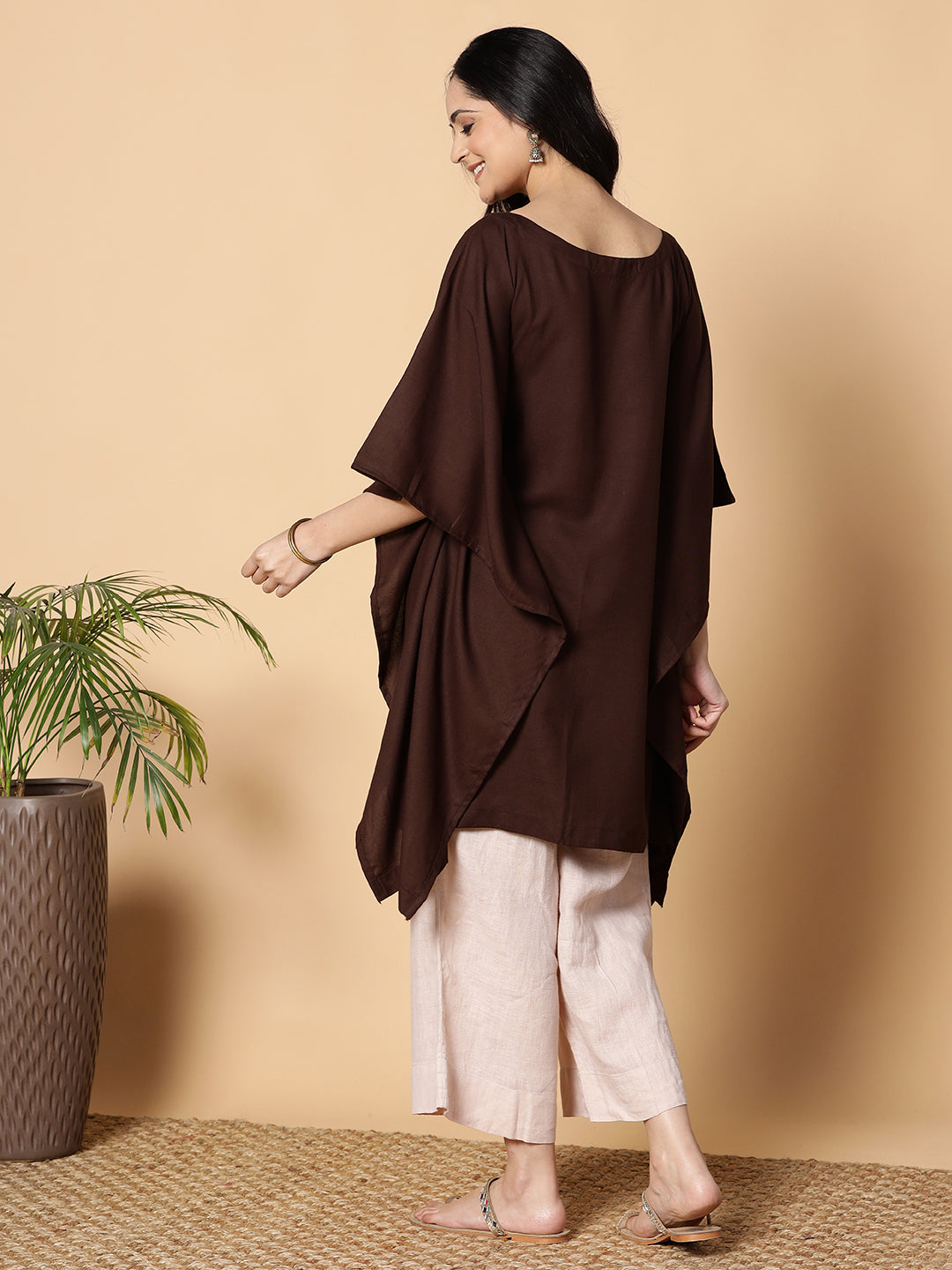 Coffee Kaftan Kurta - Gyrate