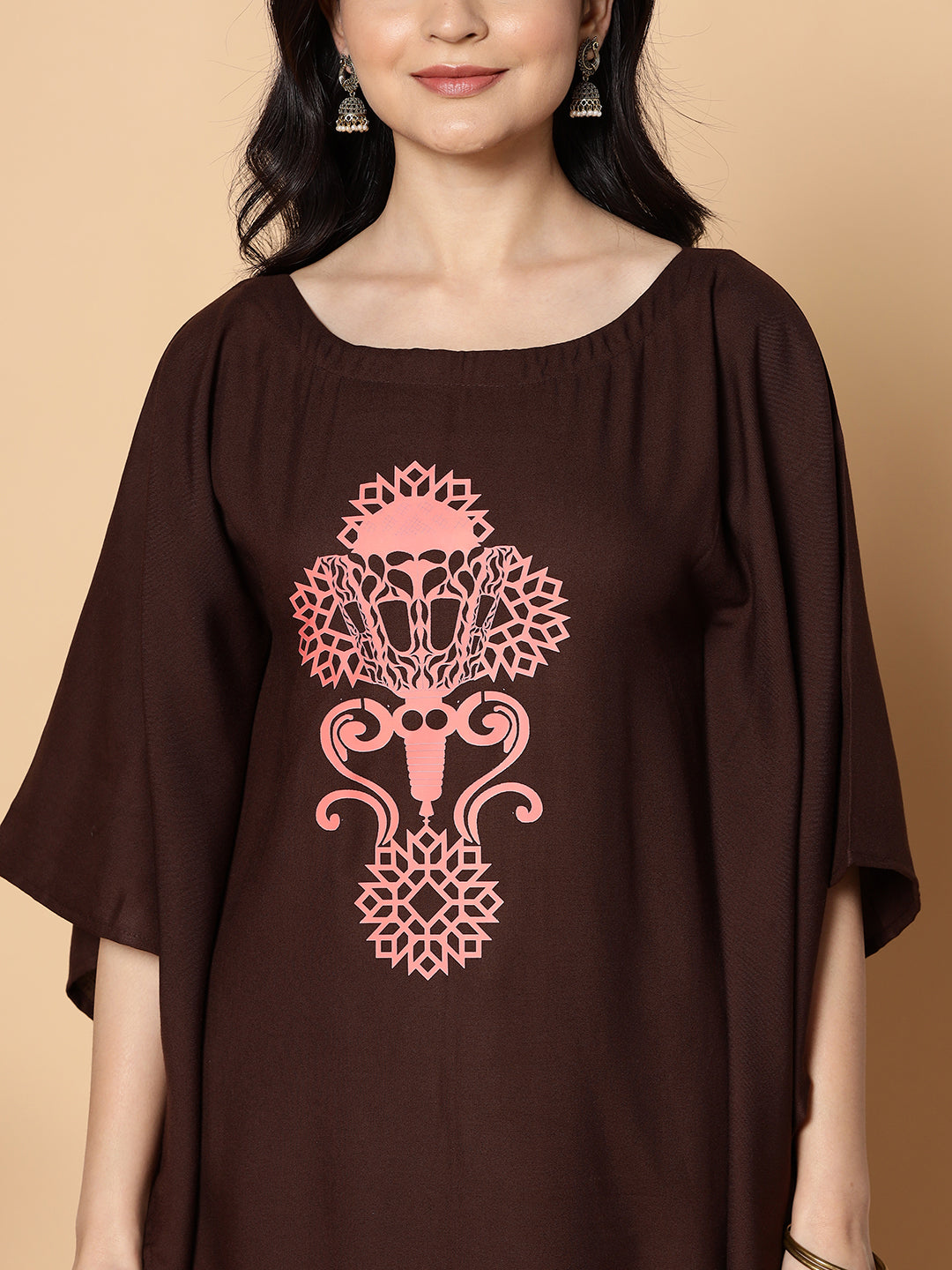 Coffee Kaftan Kurta - Gyrate