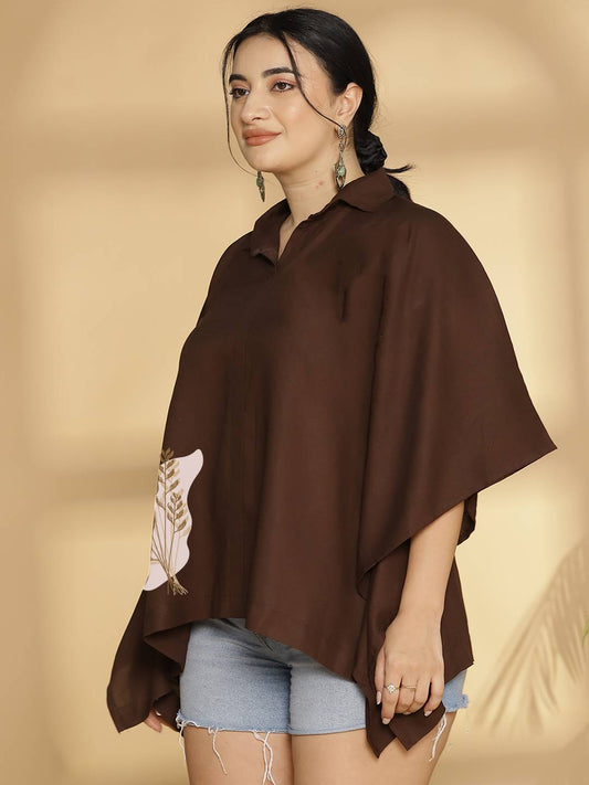 Coffee Kaftan Top - Earthy Chic