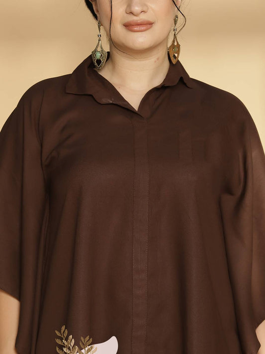 Coffee Kaftan Top - Earthy Chic