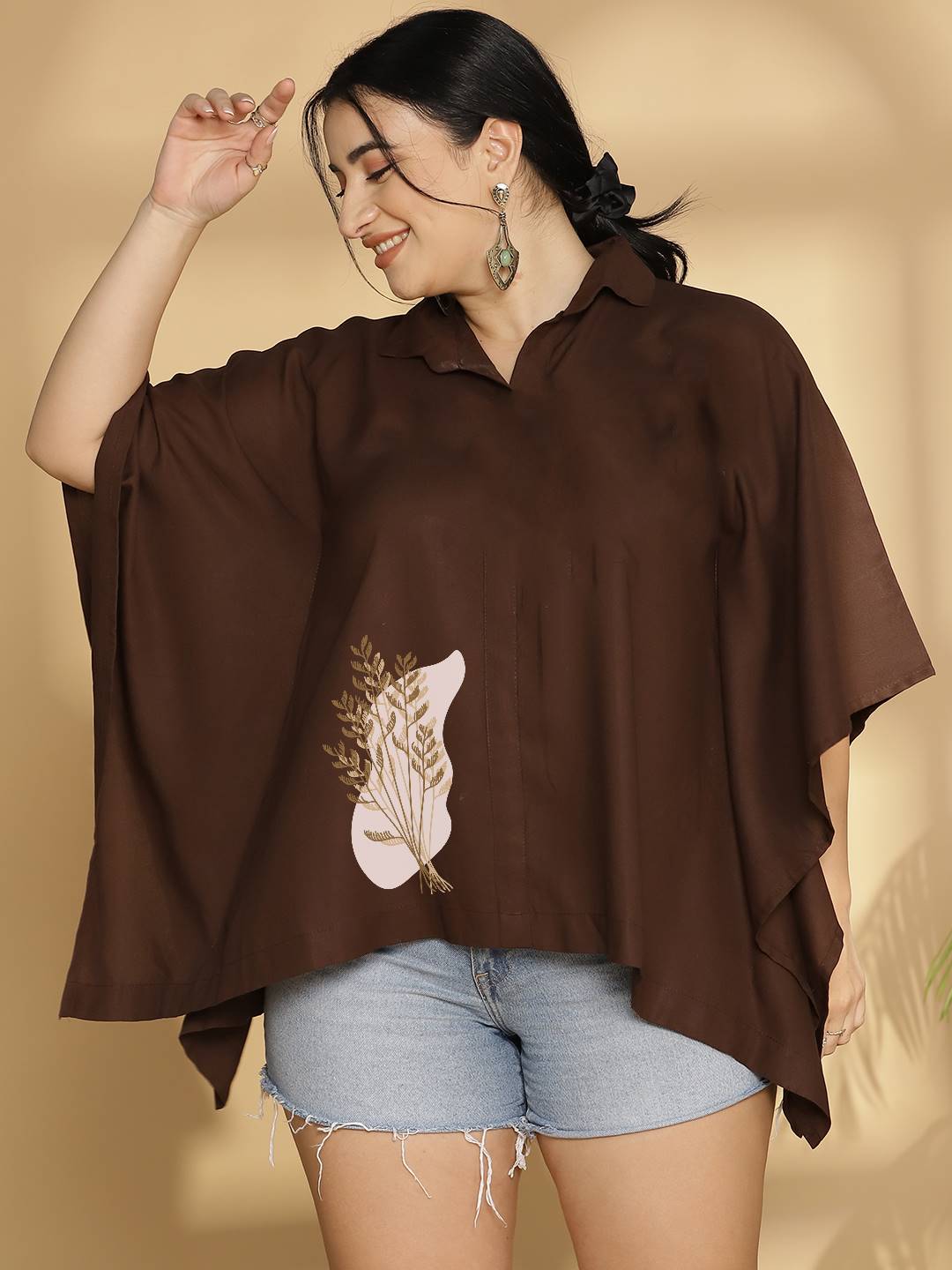 Coffee Kaftan Top - Earthy Chic