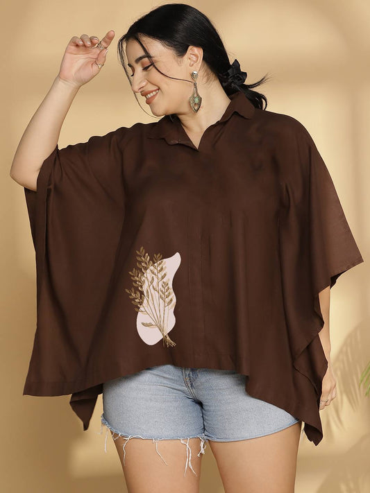 Coffee Kaftan Top - Earthy Chic