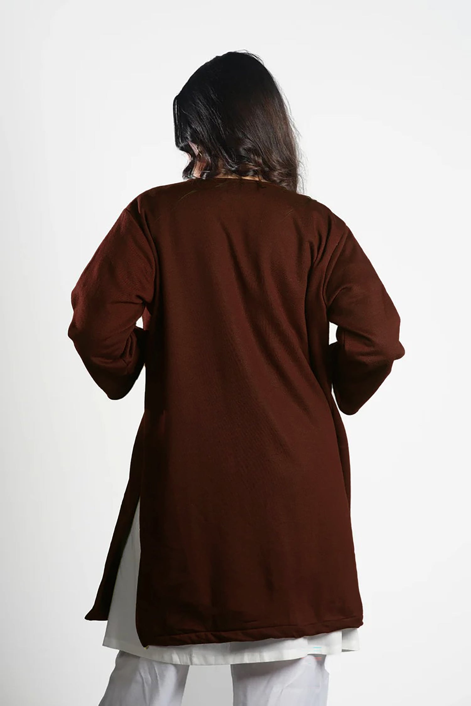 Coffee Longline Shrug - Solid