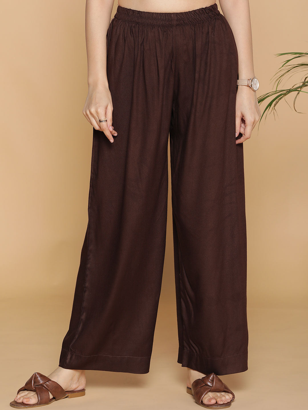 Coffee Palazzo Pants LetsDressUp Custom Size