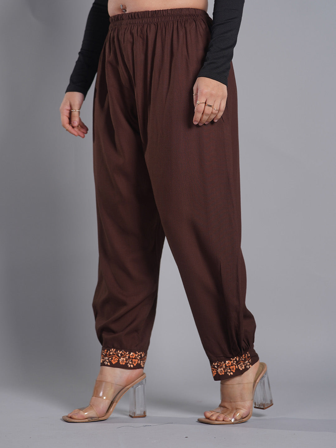 Coffee Rayon Afghani Salwar - Goldleaf