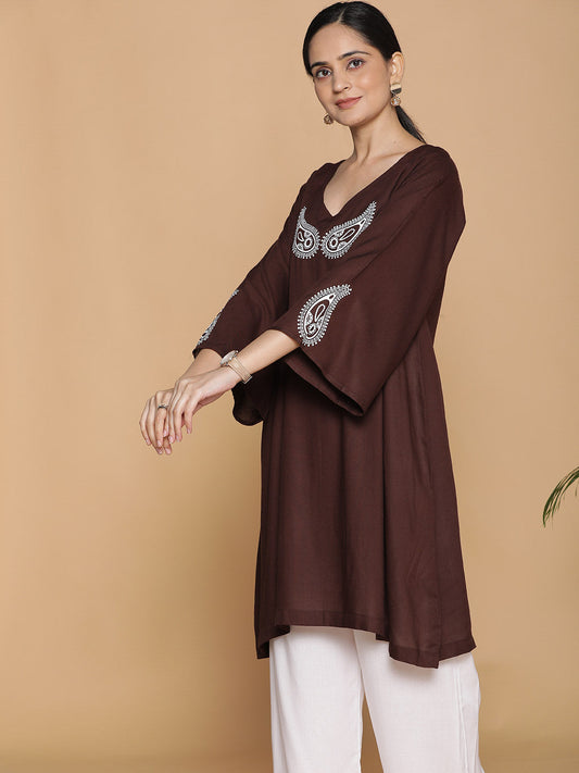 Coffee Rayon Kurti - BhooreNaina