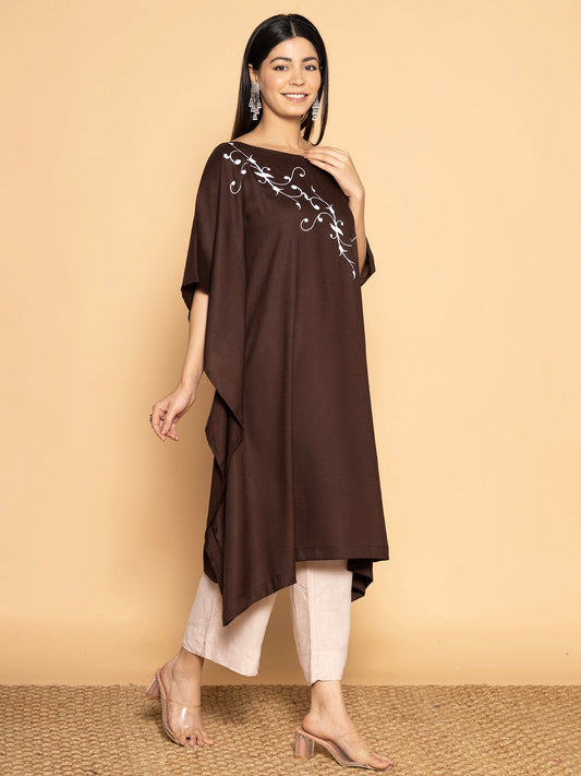 Coffee Rayon Long-Kaftan - Branch