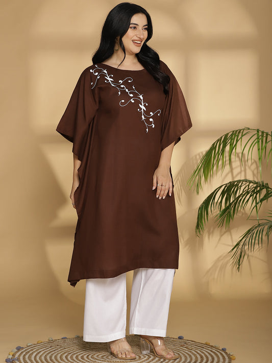 Coffee Rayon Long-Kaftan - Branch