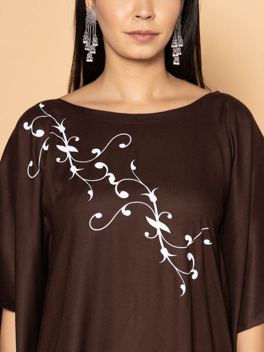 Coffee Rayon Long-Kaftan - Branch