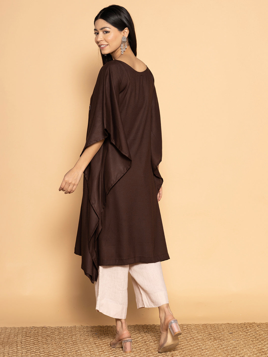 Coffee Rayon Long-Kaftan - Branch