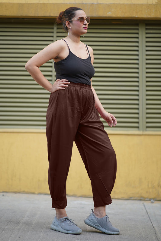 Coffee Rayon Pants