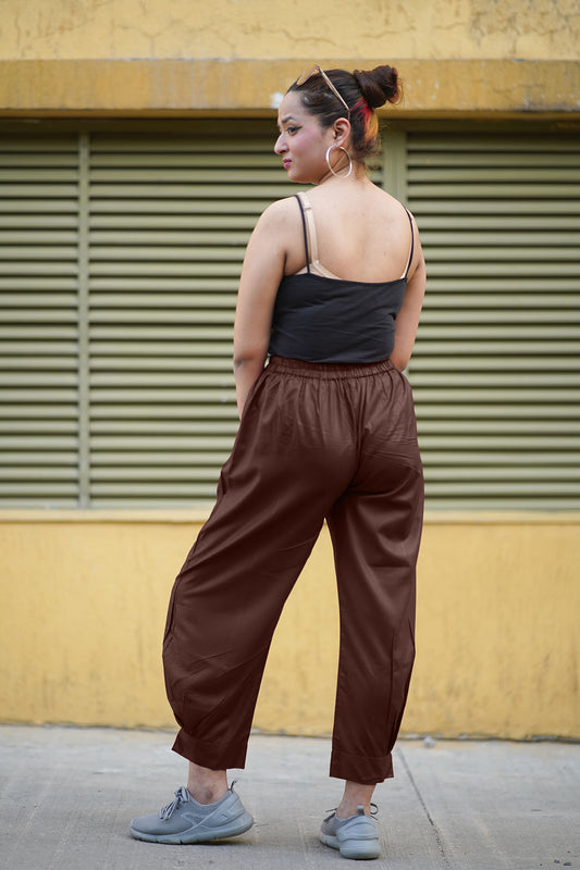 Coffee Rayon Pants