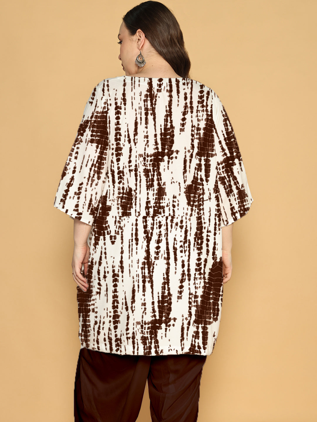 Coffee Rayon Shibori Kurti