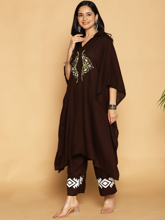 Coffee Rayon ShirtKurta - Cicada